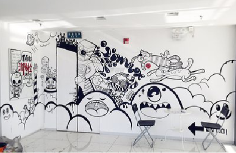 正安手绘墙并非传统涂鸦。